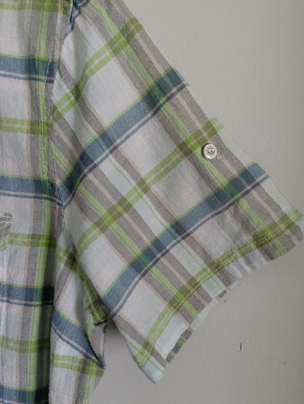 Eddie Bauer Short Sleeve Plaid Shaped Fit Button Up Shirt Outdoor Gorpcore - Picture 8 of 15